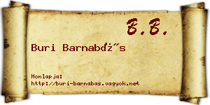 Buri Barnabás névjegykártya