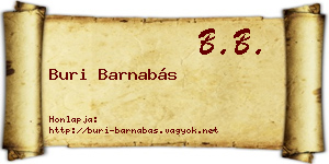 Buri Barnabás névjegykártya
